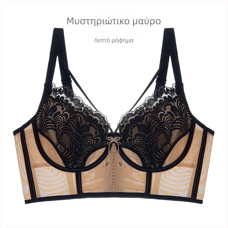 Σουτιέν με αυτιά κουνελιού σε γαλλικό στιλ για γυναίκες, чашка 3/4, ultrathin mold cup, σταθεροί διπλοί ιμάντες, άνω στήριξη, διχτυωτό ύφασμα, κύριο ποσοστό 80–90%