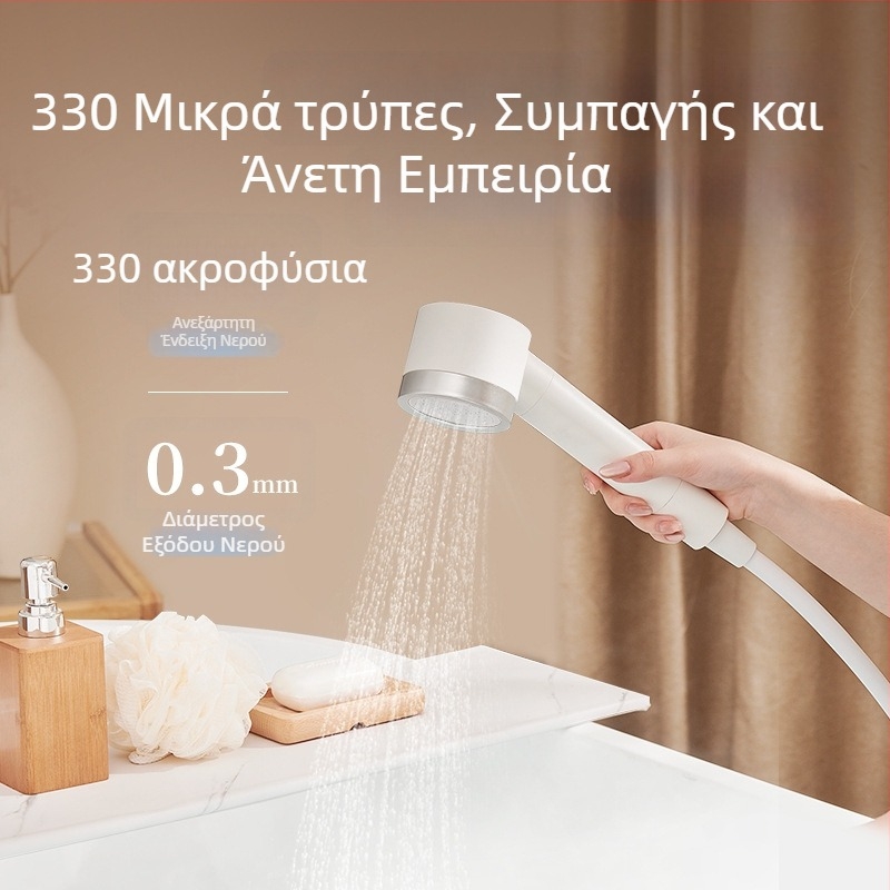 ecoco κεφαλή ντους με πίεση - ABS, στρογγυλή, ενσωματωμένη εγκατάσταση, λειτουργία βροχής