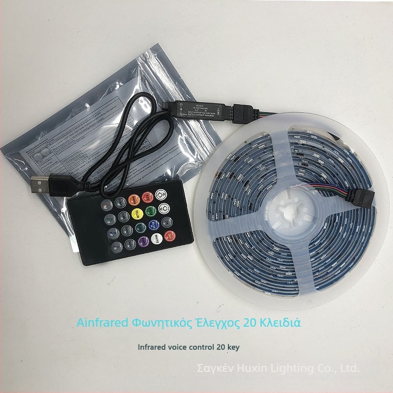 Λωρίδα LED για τηλεόραση RGB 5050, 30 LED, είσοδος 5V, 8W ανά μέτρο, απομακρυσμένος έλεγχος φωτισμού