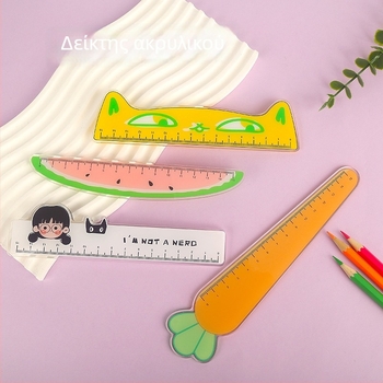 Ακρυλικός χάρακας, πολυλειτουργικό εργαλείο σχεδίασης με μοτίβο ζώου, μοντέλο Ruler 003, συσκευασία σε σακουλάκι, δυνατότητα προσαρμογής, εκτύπωση λογότυπου περιλαμβάνεται