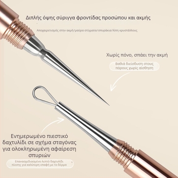 Βελόνα ακμής με στριφτό καπάκι – Ανοξείδωτο εργαλείο αφαίρεσης μαύρων στίγματων για γενική χρήση (Υλικό: Ανοξείδωτος χάλυβας; Μάρκα: Hong Kong Ya; Χρήση: Γενική)