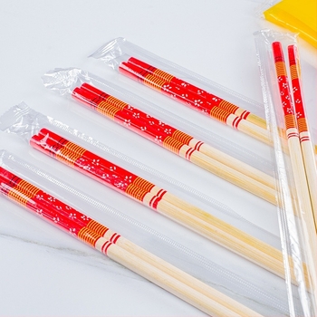 Μονοχρησιμοποιούμενα μπαμπού chopsticks, ατομικά συσκευασμένα σε σακούλες OPP — υγιεινές στρογγυλές άκρες, ανθεκτικές στο φούρνο μικροκυμάτων, δυνατότητα λογότυπου