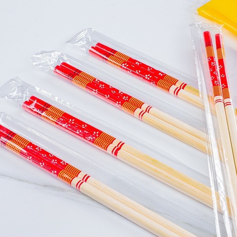 Μονοχρησιμοποιούμενα μπαμπού chopsticks, ατομικά συσκευασμένα σε σακούλες OPP — υγιεινές στρογγυλές άκρες, ανθεκτικές στο φούρνο μικροκυμάτων, δυνατότητα λογότυπου