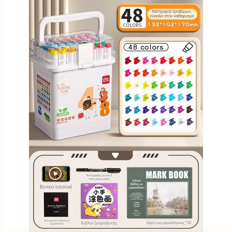 Μαρκαδόρος Deli για παιδιά, τροφίμων ποιότητας, διπλής κεφαλής, πλένεται με νερό, μη τοξικός