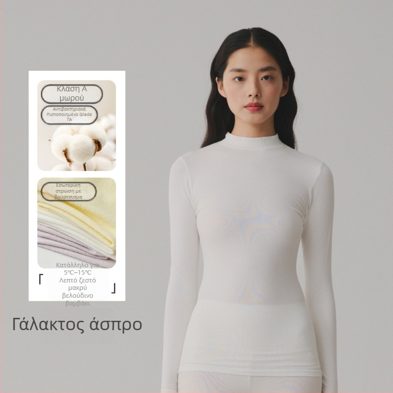 Θερμικό τοπ από 100% βαμβάκι - στρογγυλός λαιμός, μακριά μανίκια, βασικό στρώμα ή ως εξωτερικό ένδυμα, μονοστρωματικό, 181-200 g/m², 95-100% βαμβάκι