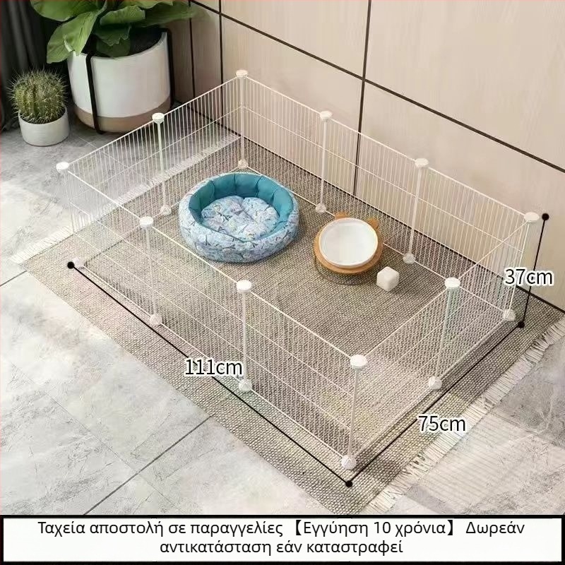 Κλουβί για κατοικίδια από μεταλλικό πλέγμα με αρθρωτά πάνελ – αποφυγή διαφυγής