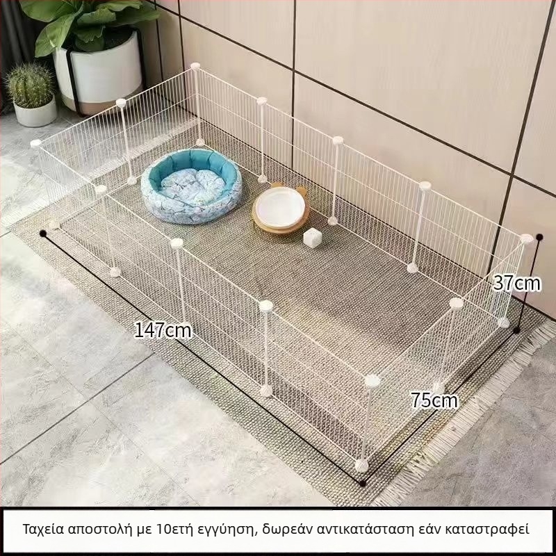 Κλουβί για κατοικίδια από μεταλλικό πλέγμα με αρθρωτά πάνελ – αποφυγή διαφυγής