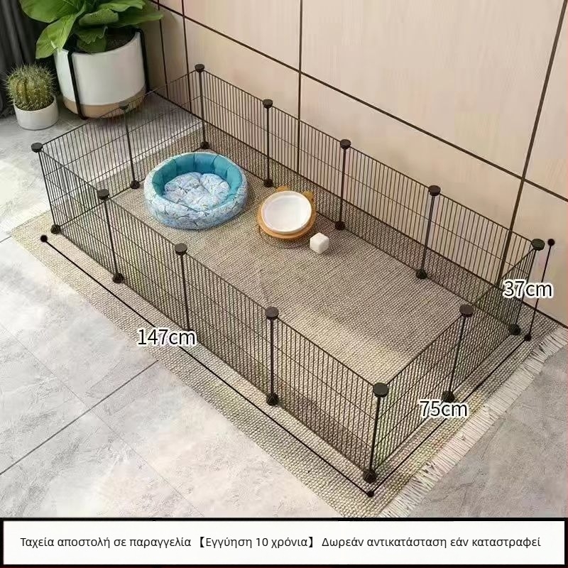 Κλουβί για κατοικίδια από μεταλλικό πλέγμα με αρθρωτά πάνελ – αποφυγή διαφυγής