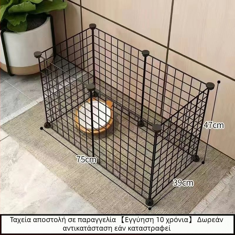 Κλουβί για κατοικίδια από μεταλλικό πλέγμα με αρθρωτά πάνελ – αποφυγή διαφυγής