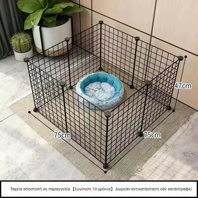 Κλουβί για κατοικίδια από μεταλλικό πλέγμα με αρθρωτά πάνελ – αποφυγή διαφυγής