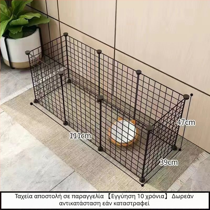 Κλουβί για κατοικίδια από μεταλλικό πλέγμα με αρθρωτά πάνελ – αποφυγή διαφυγής