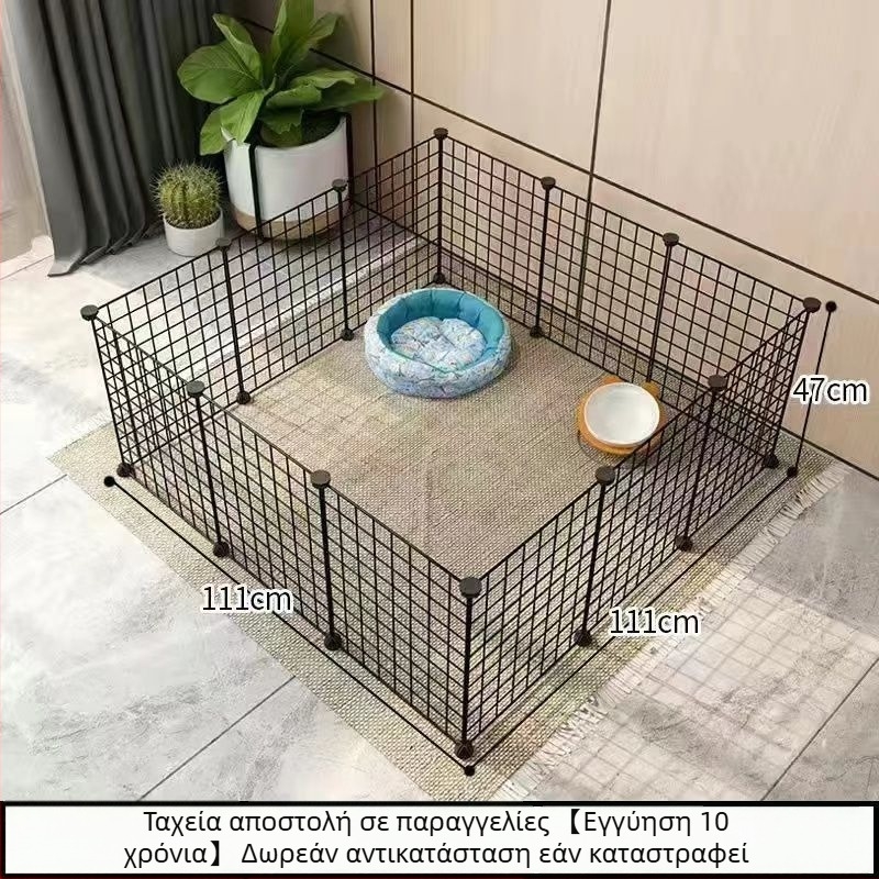 Κλουβί για κατοικίδια από μεταλλικό πλέγμα με αρθρωτά πάνελ – αποφυγή διαφυγής