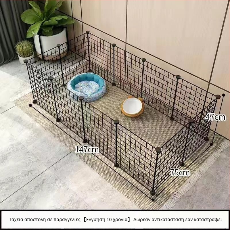 Κλουβί για κατοικίδια από μεταλλικό πλέγμα με αρθρωτά πάνελ – αποφυγή διαφυγής