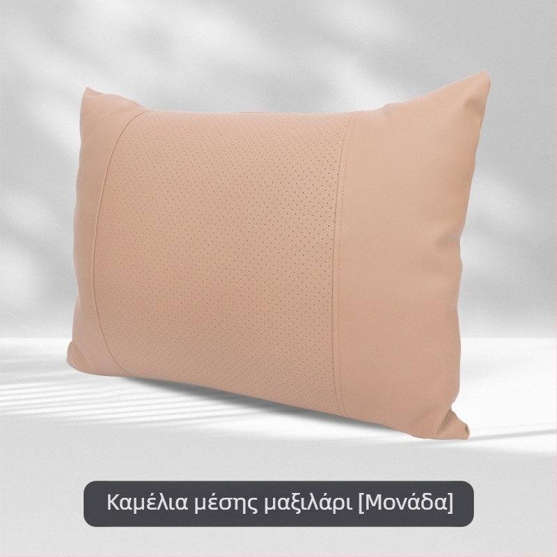 Μαξιλάρι κεφαλής αυτοκινήτου για τον αυχένα με οσφυϊκή στήριξη, καθολική εφαρμογή, επένδυση από συνθετικό δέρμα, γέμισμα Dupont cotton