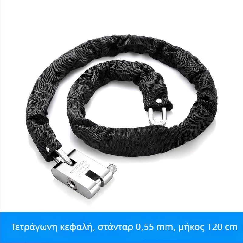 Λουκέτο αλυσίδας με προστασία κατά της κλοπής και κατά της κοπής, από ατσάλι, μοντέλο 698573, Guangzhou Jingli, κατάλληλο για τρίκυκλα, ποδήλατα, μοτοσικλέτες και ηλεκτρικά ποδήλατα, μοντέρνος μινιμαλιστικός σχεδιασμός.