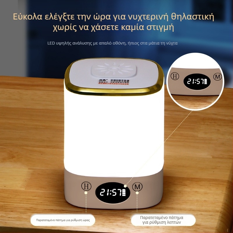 LED νυχτερινό φως για υπνοδωμάτιο – προστασία ματιών, επιτραπέζιο φωτιστικό με αφή, ενσωματωμένη μπαταρία, πλαστικό σκιά, τάση έως 36V