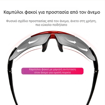 Strength Merchants πολωμένα γυαλιά ποδηλασίας YJ04, συμβατά με φακούς μυωπίας, αποσπώμενοι βραχίονες, υλικό ρητίνη μηχανικής προέλευσης