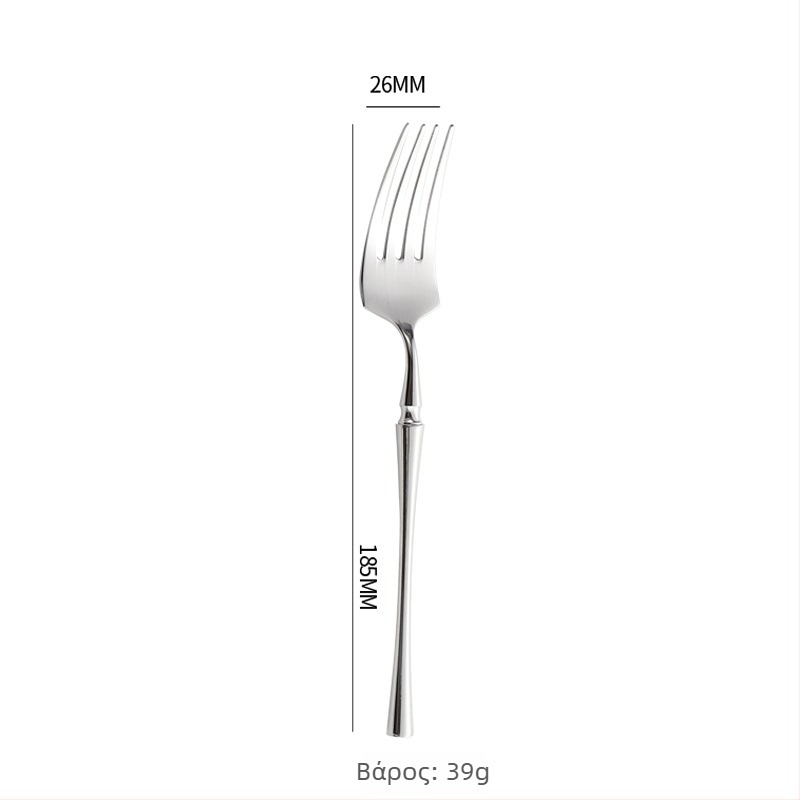 Έξι τεμάχια σετ μαχαιροπήρουνα από 304 ανοξείδωτο ατσάλι με καθρέπτινο φινίρισμα, σκανδιναβικό μινιμαλιστικό στυλ, δυνατότητα εκτύπωσης λογότυπου