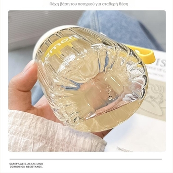 Κούπα πρωινού από borosilicate glass σε ιαπωνικό στυλ με καπάκι, ανθεκτική στη θερμότητα, φορητή για εξωτερική χρήση