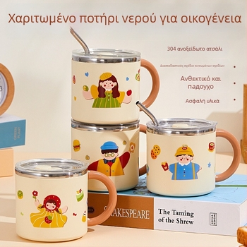 Κούπα από ανοξείδωτο ατσάλι 304 με διπλό τοίχωμα, καπάκι, φορητή