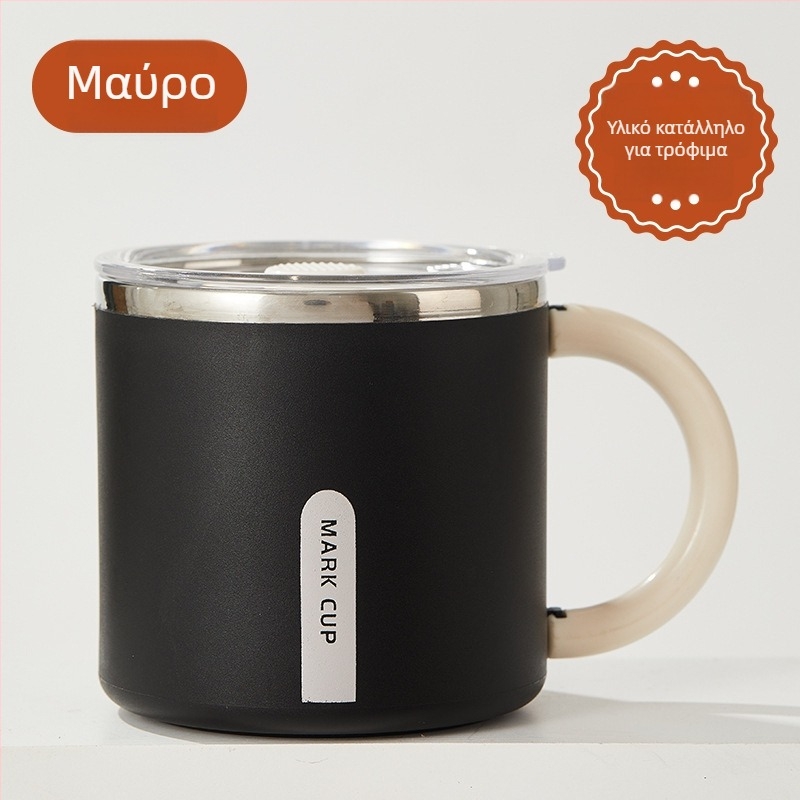 Κούπα από ανοξείδωτο ατσάλι 304 με διπλό τοίχωμα, καπάκι, φορητή