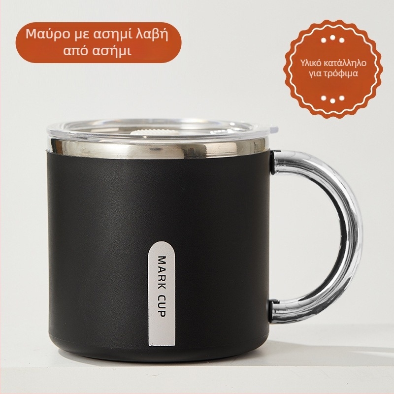 Κούπα από ανοξείδωτο ατσάλι 304 με διπλό τοίχωμα, καπάκι, φορητή