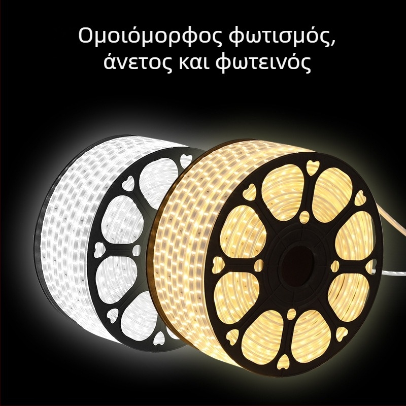 LED λωρίδα 5730, εξωτερική αδιάβροχη, 220V, ρυθμιζόμενη ένταση φωτισμού, διακοσμητική σιλικόνης λωρίδα, 120 LED
