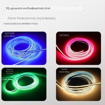 Λωρίδα COB φωτισμού, 120 LED, είσοδος 24V, ισχύς 5W, γωνία δέσμης 100°