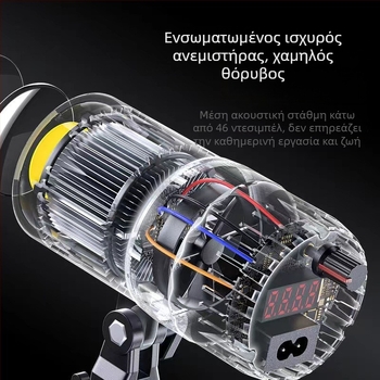 Φορητός φωτισμός φωτογράφισης με COB πηγή, υποδοχή E27, τροφοδοσία 24V/3A, με ρύθμιση φωτεινότητας και θερμοκρασίας χρώματος