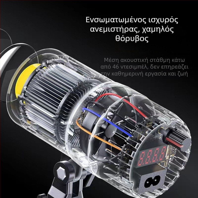 Φορητός φωτισμός φωτογράφισης με COB πηγή, υποδοχή E27, τροφοδοσία 24V/3A, με ρύθμιση φωτεινότητας και θερμοκρασίας χρώματος