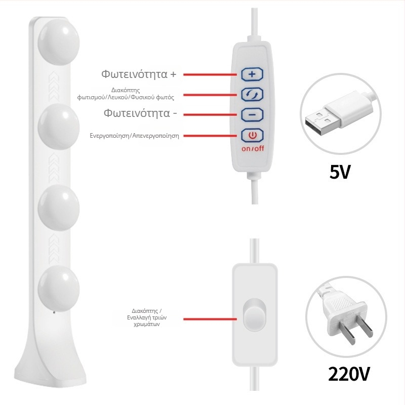 LED φως γραφείου για livestreaming με τρεις θερμοκρασίες φωτισμού, 10W, 220V, μοντέλα PD-55/PD-56/PD-67/PD-68