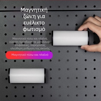 Μίνι Μαγνητικό Φως Συμπληρώματος RGB WB-R4, Φορητό Χειροκίνητο Φωτιστικό Γραφείου για Μεταδόσεις Ζωντανά και Φωτογράφηση, 3.7V, <10W