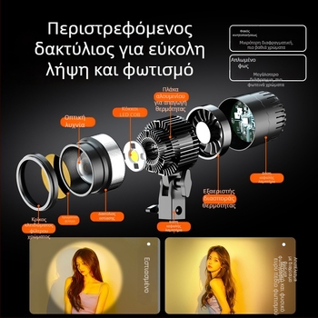 Ψηφιακό φως φωτογράφισης Sinoni Hair lamp, 5500K, ρυθμιζόμενος φωτισμός, ρυθμιζόμενη φωτεινότητα
