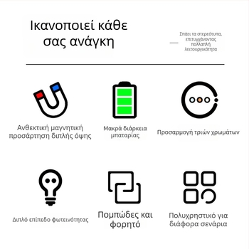 LED Φωτιστικό Συμπληρωματικό C05 με μαγνητική βάση, Τριών θερμοκρασιών χρώματος, Ισχύς κάτω από 10W, 3.7V, Σταθερό για φωτογράφηση