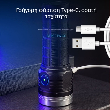 Φακός χειρός για υπαίθρια χρήση, κατασκήνωση: 25W, 1600lm, εμβέλεια 50–100 m, αλουμινένιο περίβλημα