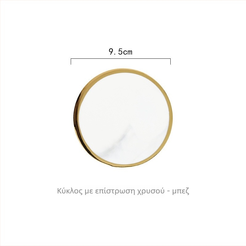 Παλέτα Νυχιών για Τέχνη – Μαρμάρινη, Κυκλική Οκταγωνική Κεραμική Παλέτα με Φινίρισμα Ηλεκτροπλακίωσης, 1 Τεμάχιο