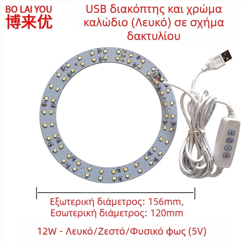LED USB επιτραπέζια λάμπα με ρυθμιζόμενη φωτεινότητα, 5V USB τροφοδοσία, διακόπτης κουμπί, αλουμινένιο σκιά, μεταλλική βάση
