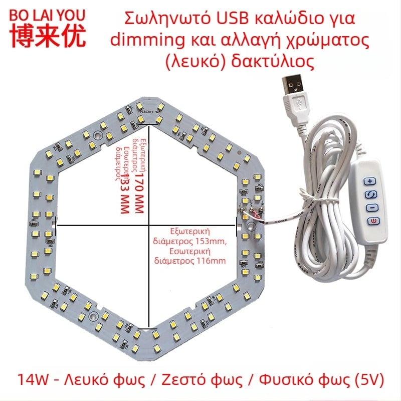 LED USB επιτραπέζια λάμπα με ρυθμιζόμενη φωτεινότητα, 5V USB τροφοδοσία, διακόπτης κουμπί, αλουμινένιο σκιά, μεταλλική βάση