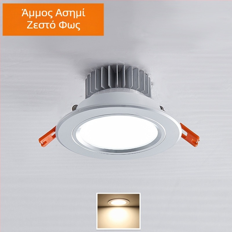 Downlight LED οροφής με κρυφή εγκατάσταση, οπή 65–90 mm, 85–265V, 3000/4000/6000K, CRI 80–89, διάρκεια ζωής 30.000 ώρες
