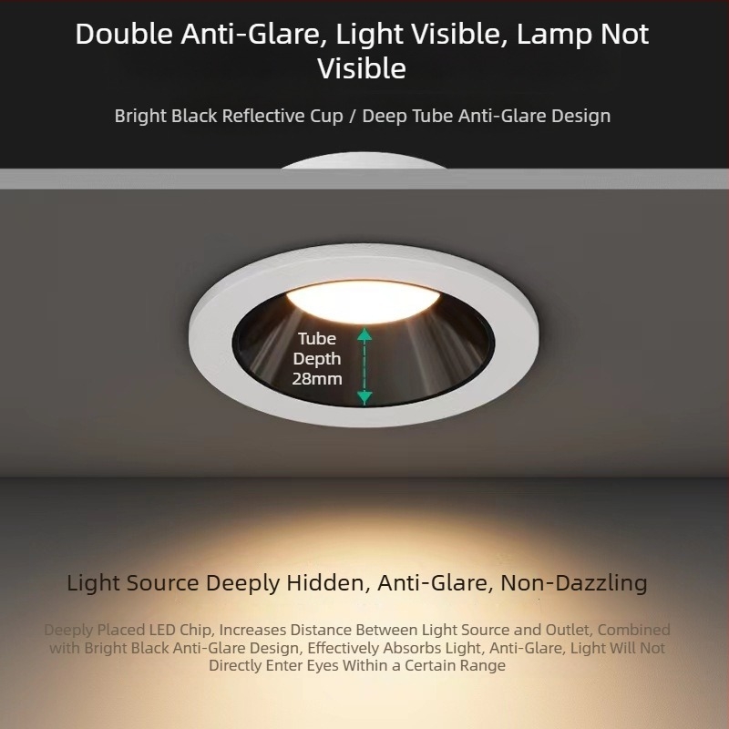 LED φωτιστικό οροφής τύπου downlight με ρυθμιζόμενη θερμοκρασία χρώματος, CRI ≥ 90, 111–240V