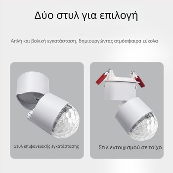 LED φωτιστικό περιβάλλον με μοτίβο κυματισμών νερού, επιφανειακά τοποθετούμενο προβολέας για χολ, μοντέρνο μινιμαλιστικό στυλ, 220V, αλουμινένιο περίβλημα, έλεγχος καλωδίωσης