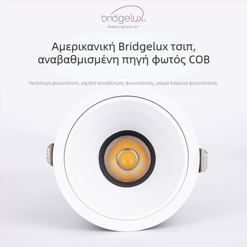 LED προβολέας για οικιακή χρήση, ενσωματωμένος οροφικός φωτισμός, 220V, Puri chip, αλουμινένιο περίβλημα, έλεγχος με διακόπτη