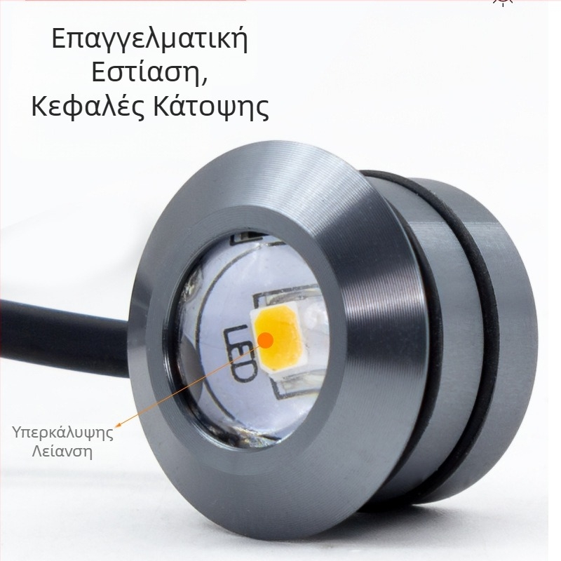 Ενσωματωμένο LED προβολάκι Cat-Eye για βιτρίνα και ντουλάπι κρασιού, 12V χαμηλής τάσης, κυκλικό περίβλημα αλουμινίου, κρυφό φωτισμό ντουλαπιού