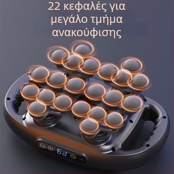 Μασάζ μυών με fascia gun 6+ κεφαλές, επαγγελματικού επιπέδου για λαιμό και σώμα, Brush motor, LCD οθόνη, 5+ ταχύτητες, ενσωματωμένη μπαταρία 1200–2000 mAh, θόρυβος <36 dB