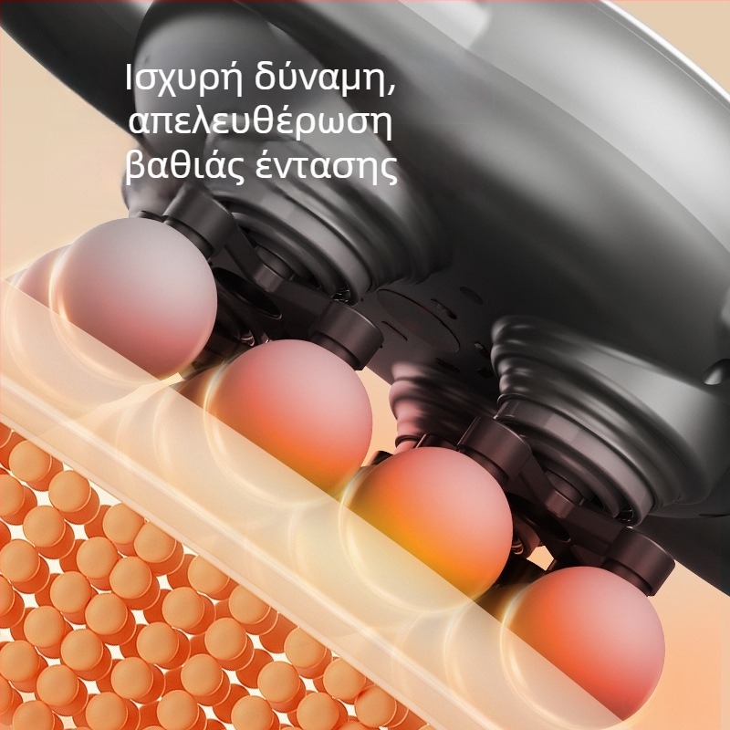 Μυοφασιακός μασάζ με 6+ κεφαλές, κινητήρας με βούρτσες, ρύθμιση πολλαπλών ταχυτήτων, θόρυβος 36–45 dB, χωρίς ενσωματωμένη μπαταρία