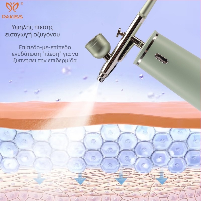 Συσκευή χειρός για έγχυση οξυγόνου στο πρόσωπο — χωρίς βελόνες, ψεκασμός υψηλής πίεσης για νανοενυδάτωση, μοντέλο QZYY-02, φορητή, IPX5 αδιάβροχο