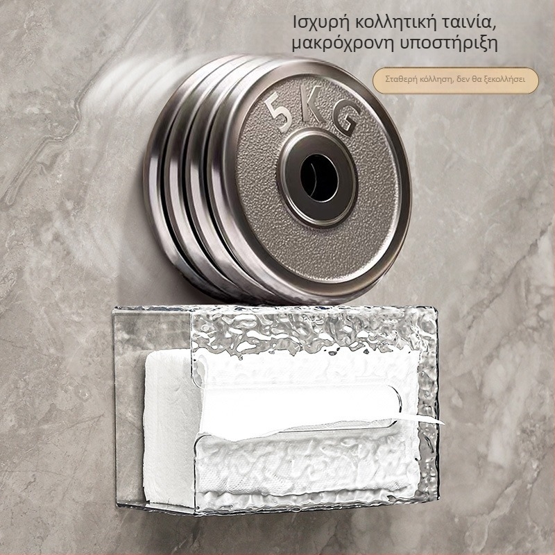 Επιτοίχιος θήκη χαρτοπετσέτων με μοτίβο παγετών – PET, αδιάβροχη, πολυχρηστική αποθήκευση για σαλόνι και μπάνιο