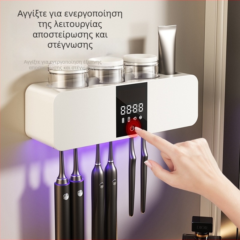 UV αποστείρωση οδοντοβουρτσών με στέγνωμα αέρα, αναρτώμενο στον τοίχο, έλεγχος αφής, USB τροφοδοσία, ισχύς έως 10W (RA-613, Kindness)