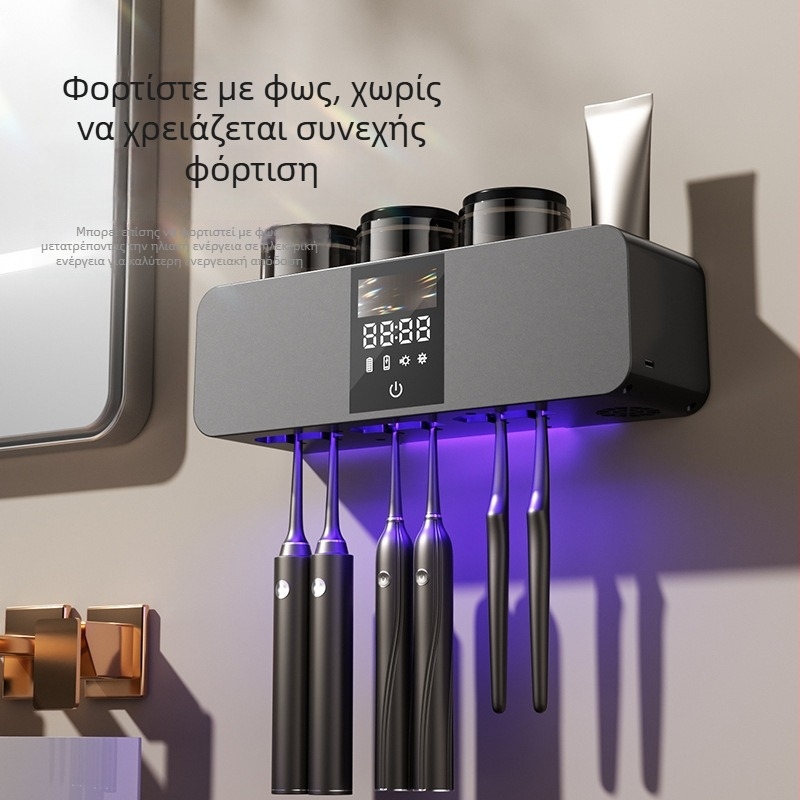 UV αποστείρωση οδοντοβουρτσών με στέγνωμα αέρα, αναρτώμενο στον τοίχο, έλεγχος αφής, USB τροφοδοσία, ισχύς έως 10W (RA-613, Kindness)