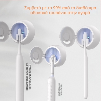 Αποστειρωτής οδοντόβουρτσας, τοίχο-μοντάριστος, USB τροφοδοσία, UVC αποστείρωση, κύκλος 2 λεπτών, ABS